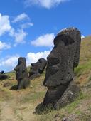 Answer easter island, stone heads, tourist attraction