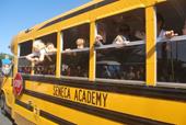 Answer school excursion, bus, sash window