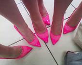 Answer high heels, tiles, pink